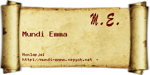 Mundi Emma névjegykártya